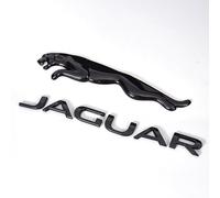 Car Emblem Badge Compatible with Jaguar XE XF XJ XK F-Pace F-Type I-Pace - Front Grille Hood Rear Trunk Metal Logo Sticker or Screw Mount - Waterproof Durable Auto Accessory Upgrade