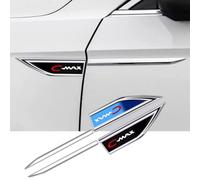 Car Emblem Badge Decal for C-MAX CMAX Badge Metal Emblem Sticker Car Decal Logo Sticker Letters Sign Badge, Car Styling Accessories,Silver Black