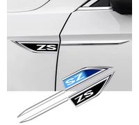 Car Emblem Badge Decal for MG ZS Badge Metal Emblem Sticker Car Decal Logo Sticker Letters Sign Badge, Car Styling Accessories,Silver Black