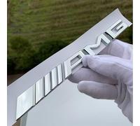 Car Emblem Badge for Benz AMG, 3D Metal Nameplate Emblem Badge Decal Logo Car Metal Emblem Tuning Replacement Modification, Silver