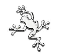Car Emblem Badge Logo Car Emblems Decorations Car Decals Car Logo Personality 3D Stereo Metal Laid Draw Laot Car Modified Creative Tail Value Fun Decorative Stickers-Silver - Frog Zinc Alloy Plating