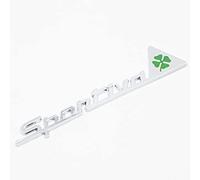 Car Emblem Badge Sticker for Alfa Romeo Tonale Quadrifoglio, 3D Replacement Logo for Car Grille Bonnet Boot Auto Styling Accessory,Silver-green