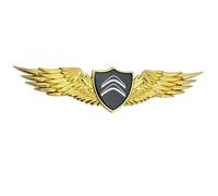 Car Emblem Badge Sticker for Citroën C-Elysée, 3D Replacement Logo for Car Grille Bonnet Boot Auto Styling Accessory,Gold Wing Black Label