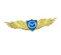 Car Emblem Badge Sticker for Mazda CX-3, 3D Replacement Logo for Car Grille Bonnet Boot Auto Styling Accessory,Gold Wing Blue Label