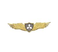 Car Emblem Badge Sticker for Mitsubishi ASX, 3D Replacement Logo for Car Grille Bonnet Boot Auto Styling Accessory,Gold Wing Black Label