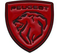 Car Emblem Badge Sticker for Peugeot RCZ R 2013-2015, 3D Replacement Logo for Car Grille Bonnet Boot Auto Styling Accessory,Black-Red