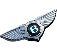 Car Emblem for Bentley Continental GT/Continental GTC/Flying Spur/Bentayga, Car Letters Decal Replacement 3D ABS Signs Badge Decal Grill Front Rear Trunk Logo Auto Decorative,Silver