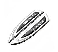 Car Emblem for Mazda 2 2014-2022, Logo Badge Emblem Side Fender Emblem Rear Trunk Emblem 3D Metal Letter Emblem Badge Decal Badge Sticker Car Body Sticker Accessorie,Bright Silver