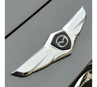 Car Emblem for Mazda 6 2007-2023, Badge Decoration UV Resistant Sticker Indoor & Outdoor Use Car Center Grill Logo Decal Sicker Accessories Sun-Proof,Silver-Black-1