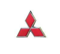 Car Emblem for Mitsubishi Pajero 2012-2015, Badge Emblem Logo Stickers Front Hood Trunk Emblem 3D Front Grille Replacement Emblem Badge Decals Rear Trunk Logo Car Accessories,Red-6.5cm
