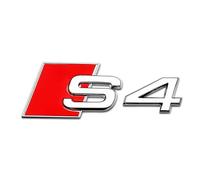 Car Emblem for S3 S4 S5 S6 S7 S8 RS3 RS4 RS5 RS6 RS7 RS8 V6T,Auto Racing Sport Sticker 3d Car Logo Stickers,Silver S4