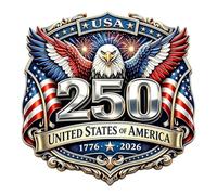 Car Emblem | Metal Commemorative Decorative Sticker | Red White Blue Car Emblem Decal | for Sedan RV Hood Commuting Travel Road Trips Parades Party