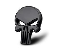 Car Emblem Punisher Skull 3D Metal Sticker Black Motorcycle Cars Tuning