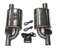 Car End Pipes 1 Pair 2pcs Car Exhaust Electric Valve Control Exhaust Pipe Kit Adjustable Valve Angle Silencer Universal Tail Pipe Exhaust Pipe Cap(63MM Type D)