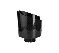 Car End Pipes 1 Pc Universal Car Carbon Fibre Stainless Steel Bright Black Twill Glossy Muffler Exhaust Nozzle Tip 130mm Exhaust Muffler(66mm-130mm)