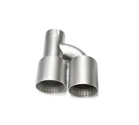 Car End Pipes 1 PCS Matte Stainless Steel Dual Exhaust Tip Universal System Muffler H TYPE Nozzle For Golf R MK7 GTI Car Exhaust Pipes