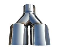 Car End Pipes 1 Pcs Universal Car Stainless Steel Tail Throat Silencer Length Y-Shaped Double Out Twill Glossy(51mm-101mm)