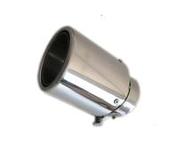 Car End Pipes 1 Pcs Universal Stainless Steel Car Rear Exhaust Pipe Tail Muffler Tip Round(IN 60MM OUT 76MM)