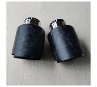 Car End Pipes 1 Piece Car Exhaust Tips Black Stainless Steels Pipe Matte Forged Carbon Fiber Muffler Tailpipe Exhaust Pipe Universal Exhaust Tailpipe(114MM Outlet Size)