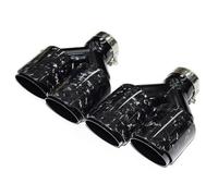 Car End Pipes 1Pair 63MM 2.5Inch Quad Glossy Forge Carbon Fiber Muffler Pipe Car Exhaust Tip Stainless Steel Exhaust Tip Exhaust Tailpipe Tail Pipe Exhaust Pipe Cap(70MM IN-101MM OUT)