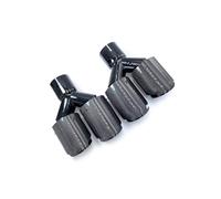 Car End Pipes 1Pair Y Style Double Glossy Black Carbon Fiber Exhaust Tip Tail End Pipe Muffler Tips Dual Tailpipe Quad Tips Universal Rear Muffler Tip Tail(57mm in-101mm out)