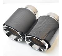 Car End Pipes 1Pc Car Exhaust Pipe Straight Flange Glossy Carbon Tail End Tip Stainless Steel Bevel Muffler