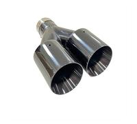 Car End Pipes 1pc exhaust Pipe Stainless Steel Titanium Black Tail Throat Refit 4 Exits Voice Y-shaped Double Output Large Caliber Exhaust Muffler(60mm-101)