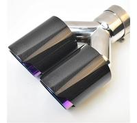 Car End Pipes 1PC Glossy Straight Carbon Stainless Steel Dual Tip Equal Length Muffler Pipe End Tail Middle Purple Exhaust Tip