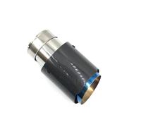 Car End Pipes 1Pcs 63mm 101mm Glossy Carbon Fiber Blue Stainless Steel Universal Exhaust Tip Tailtip Car Styling Tail Pipe Exhaust Pipe Cap(IN 70MM-OUT 76MM)