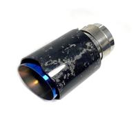 Car End Pipes 1Pcs Car Glossy Forge Carbon Fiber Muffler Tip Exhaust Pipe Mufflers Nozzle Universal Straight Stainless Exhaust Tail Pipe Exhaust Pipe Cap(76MM IN-101MM OUT)