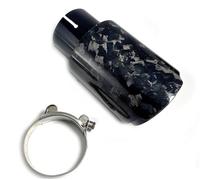 Car End Pipes 1Pcs Glossy Forge Carbon Fiber Black Stainless Steel Muffler Tip Universal Exhaust Pipe Nozzle Muffler Tail Pipe Exhaust Pipe Cap(76MM IN-101MM OUT)