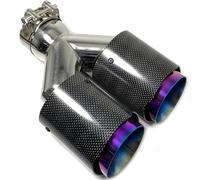 Car End Pipes 1PCS Universal Purple DUAL Exhaust Pipe Glossy Carbon Fiber Exhaust Pipe Tail Quad Exhaust Muffler Tip Tail Pipe Exhaust Pipe Cap(76MM IN-114MM OUT)