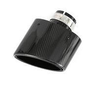Car End Pipes 1Piece 150MM Outlet Oval Glossy Cabon Fiber Exhaust Tip Universal Oval Muffler Pipe Tail Pipe Exhaust Pipe Cap(Right 60MM)
