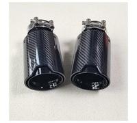 Car End Pipes 1Piece Car Exhaust Tip Black Stainless Steel Pipe Glossy Carbon Fiber Universal Exhaust System Muffler Tailpipe Rear Muffler Tip Tail(60MM IN 105MM OUT)