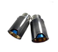 Car End Pipes 1Piece Car Exhaust Tip Blue Carbon Fiber Exhaust Muffler Tailpipe For BMW For M For Series For E46 For E60 Rear Muffler Tip Tail(ID 86MM-OD 93MM)