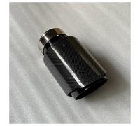 Car End Pipes 1Piece Car Exhaust Tips Black Pipe Glossy Carbon Fiber Tail End Muffler Tailpipe For Universal Rear Muffler Tip Tail(54mm in-89mm out)