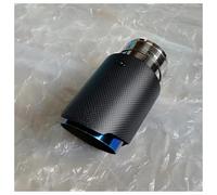 Car End Pipes 1Piece Car Exhaust Tips Blue Stainless Steel Pipe Matte Carbon Fiber Tail End Muffler Tailpipe For Universal Rear Muffler Tip Tail(54mm in-114mm out)