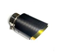Car End Pipes 1Piece Glossy Carbon Fibre Exhaust Muffler Pipe Tip Straight Universal Gold Stainless Mufflers Decorations Car Exhaust Tip(48MM IN 89MM OUT)