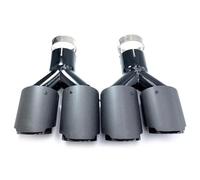 Car End Pipes 2Pcs Matt Carbon Fiber Muffler Tip Y Shape Double Exit Exhaust Pipe Mufflers Nozzle Decoration Universal Stainless Tail Pipe Exhaust Pipe Cap(70MM IN-114MM OUT)