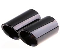 Car End Pipes 2Pcs/Set 7.6cm/2.99in Stainless Steel Car Exhaust Muffler Tip Pipes Covers For A1 A3 For A4 TT 2009-2015 Tail Pipe Exhaust Pipe Cap(Black-7cm)