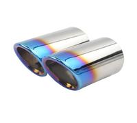 Car End Pipes 2Pcs Stainless Steel Car Exhaust Muffler Tip Pipes Covers For A1 For A3 For A4 For TT 2009 2010 2011 2012 2013 2014 2015 Exhaust Tailpipe(Toasted Blue-8cm)