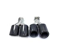 Car End Pipes 2Pcs Y Type Dual Exhaust Tips Car Universal Glossy Carbon Fiber Stainless Double Exit Exhaust Pipes Muffler Tailpipe Exhaust Tailpipe(63mm in-89mm out)