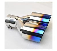 Car End Pipes 304 Stainless Steel Universal Import Double Cylinder Rear Exhaust Tailpipe Blue Muffler Export Stainle Muffler Tail Pipe(66MM IN- 76MM OUT)