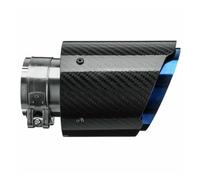 Car End Pipes 63mm/2.48'' 1 Piece Glossy Carbon Fiber Car Straight Exhaust Tailpipe Muffler Tube Stainless Steel Slip Rear Muffler Tip Tail(63-89mm)