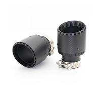 Car End Pipes Automobile Universal Carbon Fibre Tail Throat Aluminium Alloy Silencer Black Wheel Single Twill Matte Exhaust Nozzle Tip Exhaust Tailpipe(60mm-101mm)