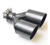 Car End Pipes Automotive parts universal import dual rear exhaust tailpipe electrophoresis black muffler outlet tip End Pipes(54MM IN- 89MM OUT)