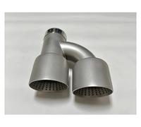 Car End Pipes Car Accessories Exhaust Pipe Stainless Steel Tail Throat Silencer H Type Double Outlet Large Diameter Tail Nozzle Tail Pipe Exhaust Pipe Cap(Right 60mm-89mm)