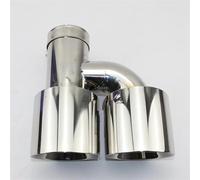 Car End Pipes Car Accessories Stainless Steel And Bright Face Without Marked H-type Double Outlet Straight Edge Exhaust Pipe Tailpipe(63MM-76MM)