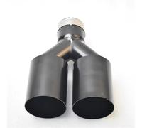 Car End Pipes Car Stainless Steel Automotive Parts Universal Dual Rear Exhaust Tailpipe Electrophoresis Black Muffler Outlet Tip Exhaust Tailpipe(48MM IN- 76MM OUT)