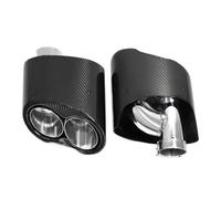 Car End Pipes Carbon Fiber Car Exhaust Pipe Tip For RS3 RS4 RS5 RS6 RS7 A6 A7 A5 A4 A3(Style C Silver)
